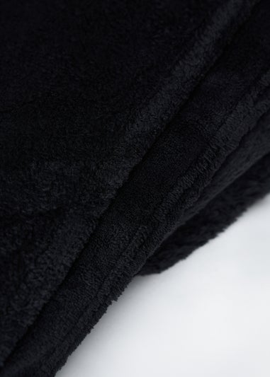 BHS Microfleece Black Throw (140 x 180cm)