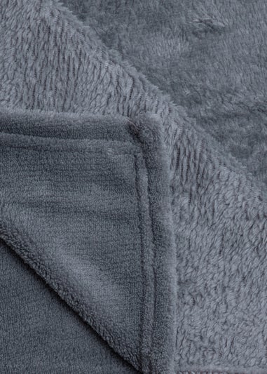 BHS Microfleece Charcoal Throw (140 x 180cm)