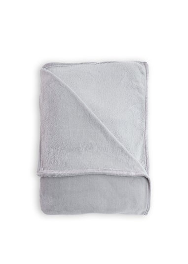 BHS Microfleece Silver Throw (140 x 180cm)