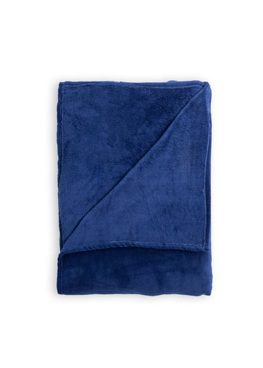 BHS Microfleece Navy Throw (140 x 180cm)