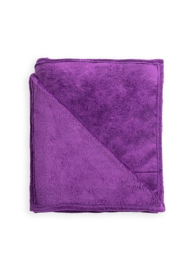 BHS Microfleece Plum Throw (140 x 180cm)