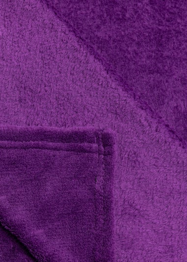 BHS Microfleece Plum Throw (140 x 180cm)