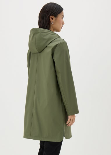 Khaki Rubberised Showerproof Parka Coat