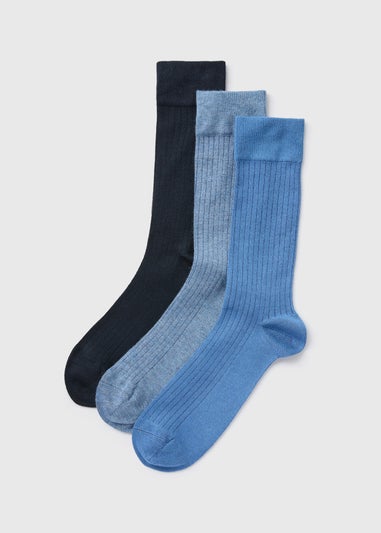 3 Pack Blue Modal Socks