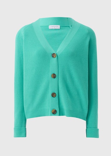 Green V-Neck Cardigan