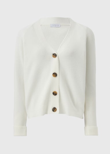 Ivory V-Neck Cardigan