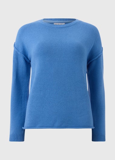 Blue Exposed Seam Jumper