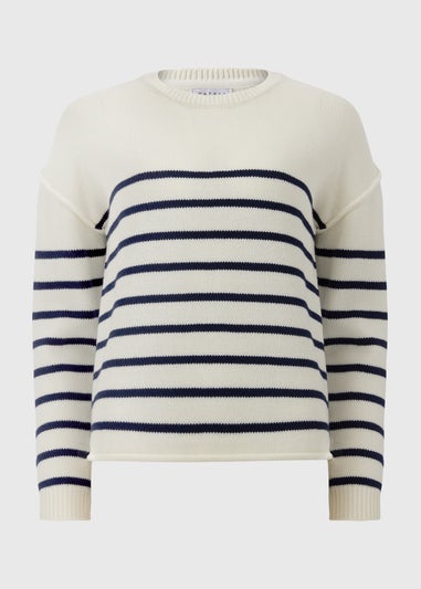 Ivory Exposed Seam Stripe Jumper