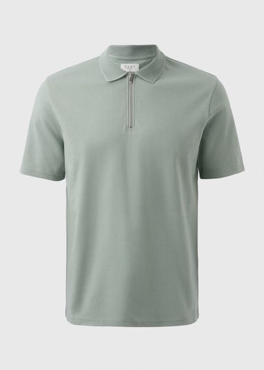 Sage Interlock 1/4 Zip Polo Shirt