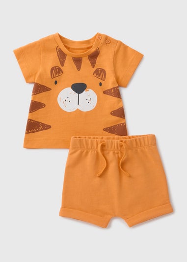 Baby Orange Tiger T-Shirt & Shorts Set (Newborn-23mths)