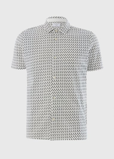 Ecru Geo Print Jersey Shirt