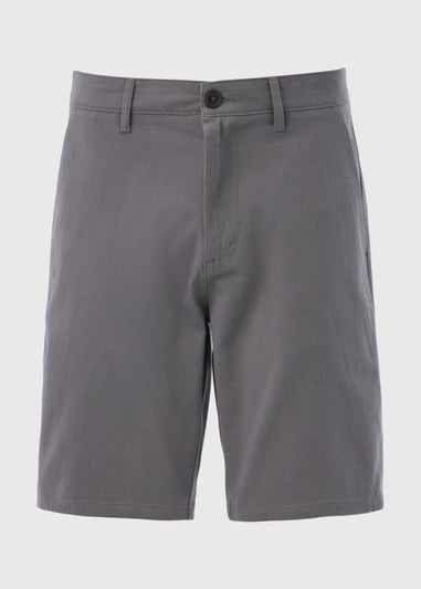 Grey Straight Fit Chino Shorts