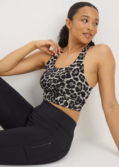 Souluxe Grey Animal Print Crop Top