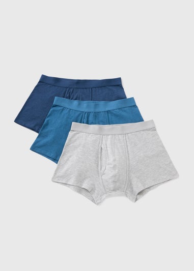 3 Pack Blue Keyhole Boxers