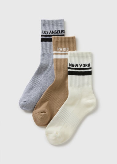3 Pack Nude Sports Socks