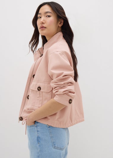 Pink Utility Cropped Jacket