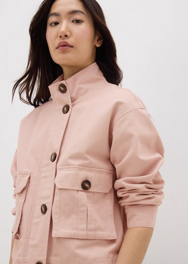 Pink Utility Cropped Jacket