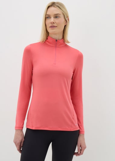 Souluxe Coral Half Zip Top