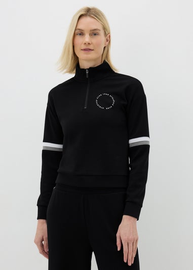 Souluxe Black Athletics Club Half Zip Top