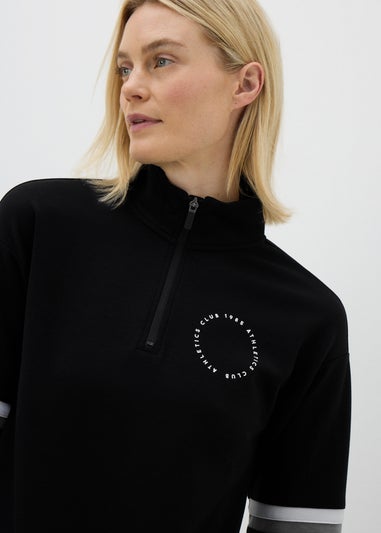 Souluxe Black Athletics Club Half Zip Top