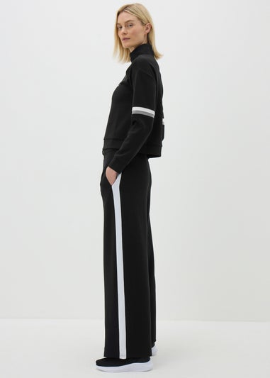 Souluxe Black Side Stripe Jogging Bottoms