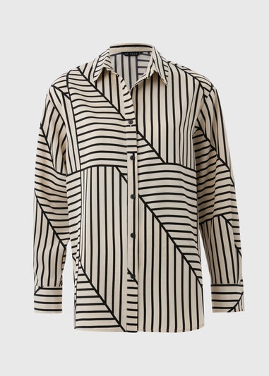 Et Vous Stone Geo Stripe Co Ord Shirt