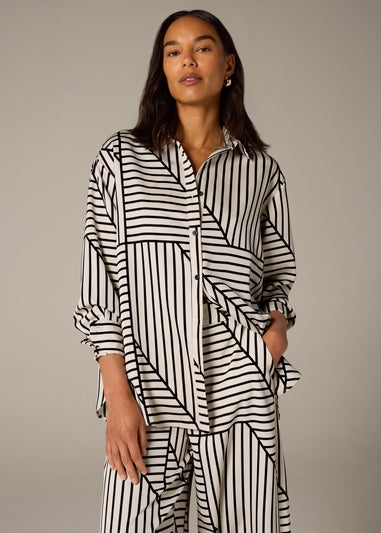 Et Vous Stone Geo Stripe Co Ord Shirt