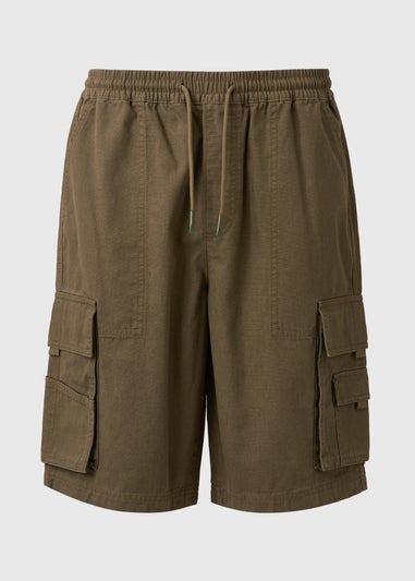Khaki Multi Pocket Cargo Shorts
