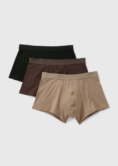 3 Pack Brown Plain Hipsters