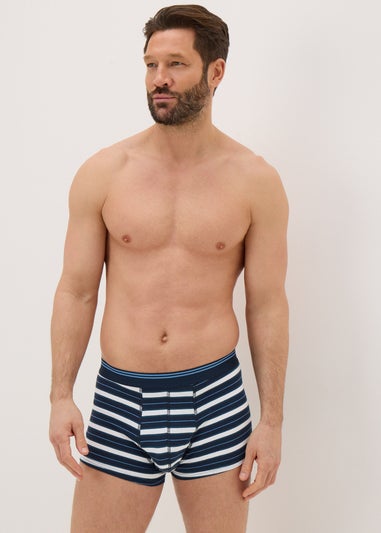 5 Pack Blue Flower Stripe Boxers