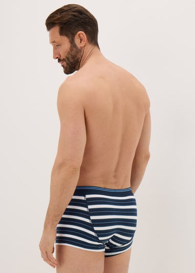 5 Pack Blue Flower Stripe Boxers