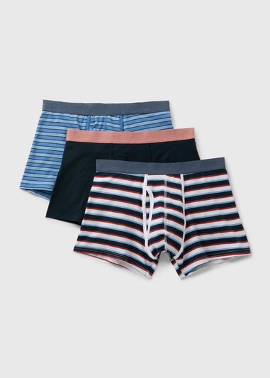 3 Pack Multicolour Stripe Keyhole Boxers