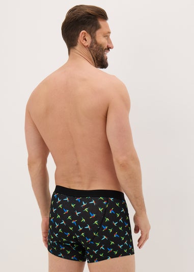 3 Pack Blue Tropical Bird Keyhole Boxers