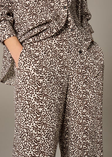 Et Vous Stone Animal Spot Wide Leg Co Ord Trousers