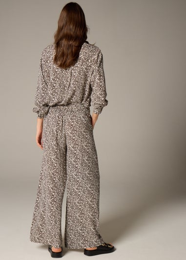 Et Vous Stone Animal Spot Wide Leg Co Ord Trousers