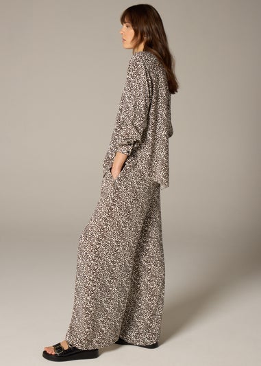 Et Vous Stone Animal Spot Wide Leg Co Ord Trousers