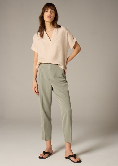 Et Vous Sage Green Tapered Trousers