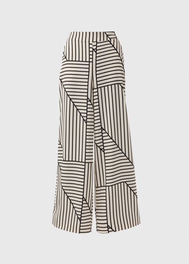 Et Vous Stone Geo Stripe Wide Leg Co Ord Trousers