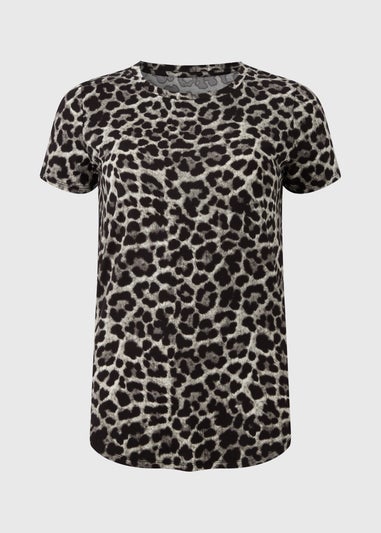 Souluxe Brown Leopard Print Longline T-Shirt