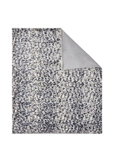 BHS Animal Print Charcoal Grey Throw (130x160cm)