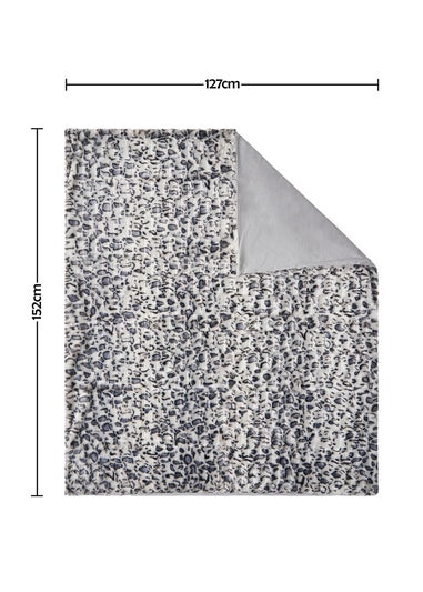 BHS Animal Print Charcoal Grey Throw (130x160cm)