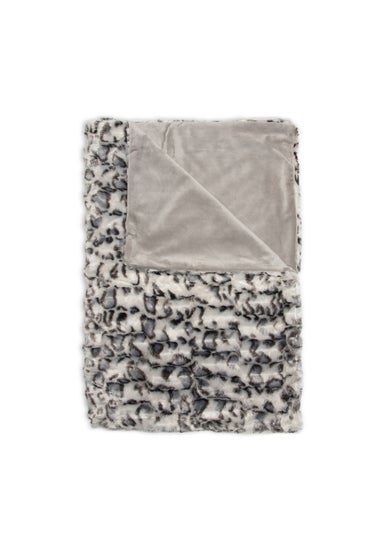 BHS Animal Print Charcoal Grey Throw (130x160cm)