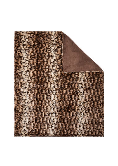 BHS Animal Print Natural Brown Throw (130x160cm)