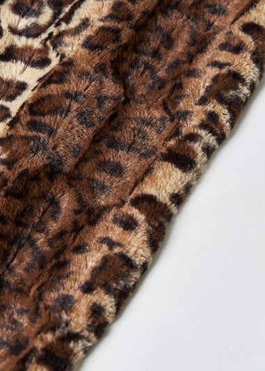 BHS Animal Print Natural Brown Throw (130x160cm)