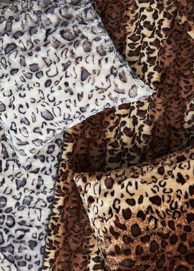 BHS Animal Print Natural Brown Throw (130x160cm)