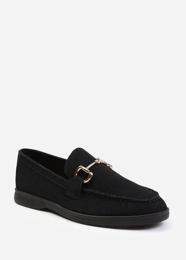 Where's That From Black Italy Wide Fit Slip On Loafers