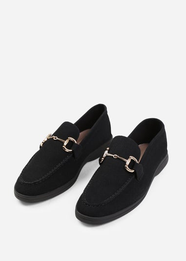 Where's That From Black Italy Wide Fit Slip On Loafers