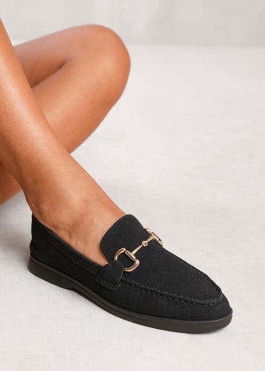 Where's That From Black Italy Wide Fit Slip On Loafers