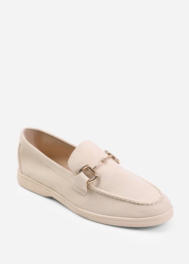 Where's That From Beige Italy Wide Fit Slip On Loafers