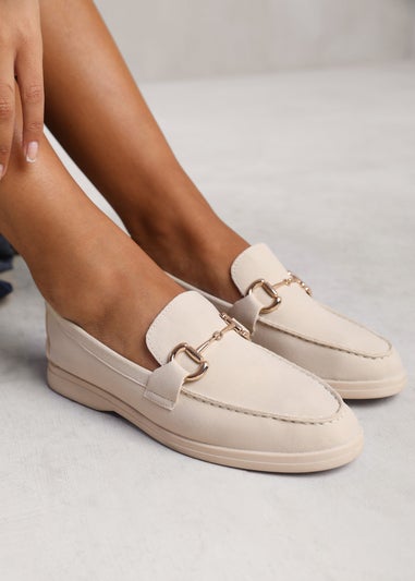 Where's That From Beige Italy Wide Fit Slip On Loafers